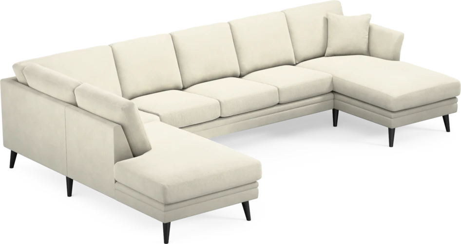 Eden - 3-sits soffa med divan vänster och schäslong höger - Vit