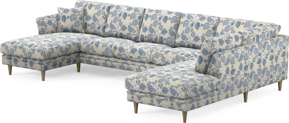 Eden - 3-sits soffa med schäslong vänster och divan höger - Flerfärgad