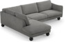 Madison - 3-sits soffa med divan vänster - Grå