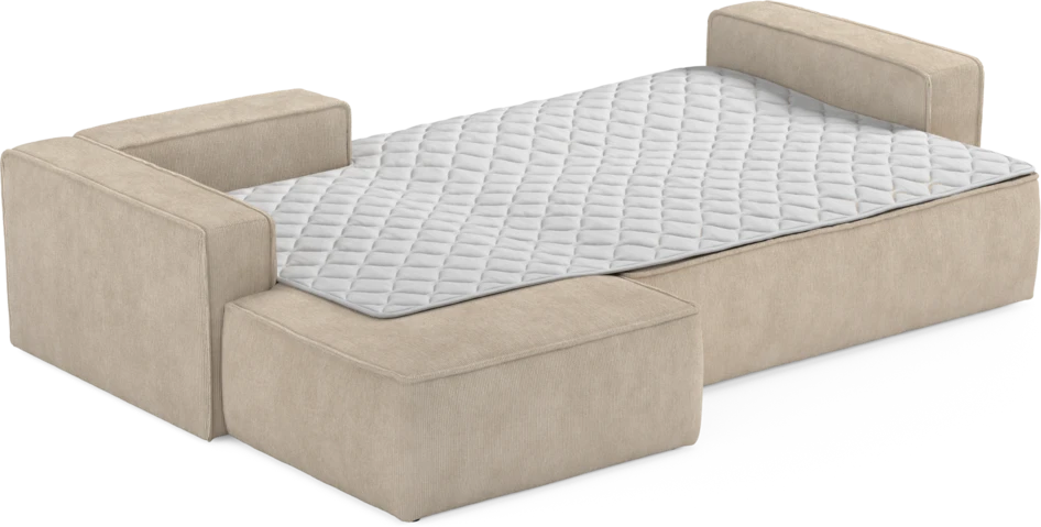 Ide - Bäddsoffa 3-sits med schäslong vänster - Beige