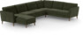 Bridge - Hörnsoffa, 3+2-sits med schäslong vänster - Grön