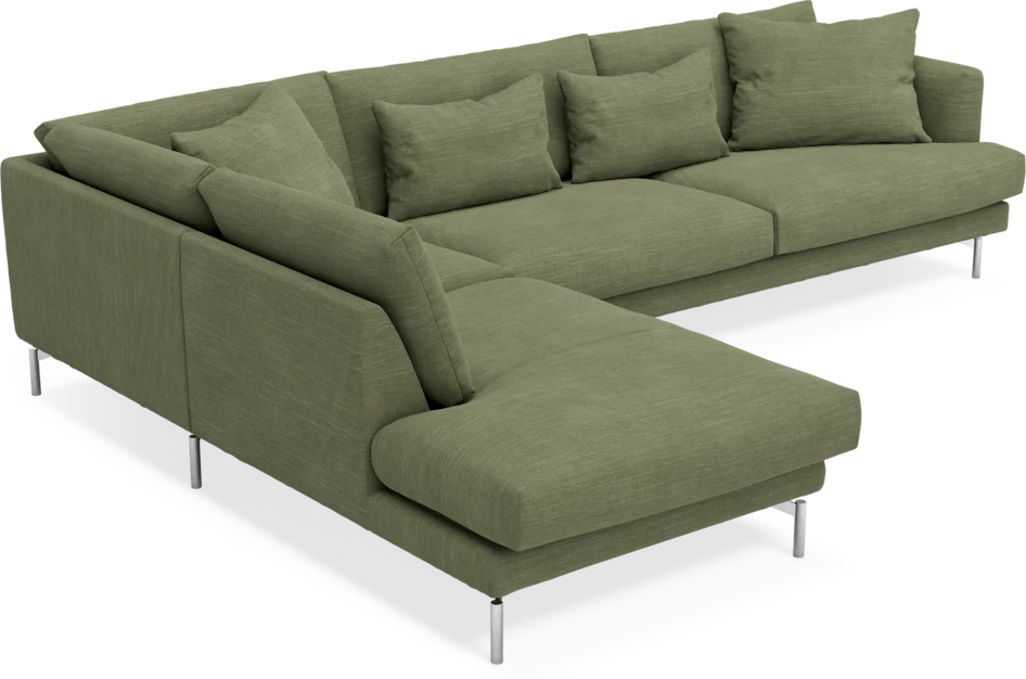 Harper - 3-sits soffa med divan vänster - Grön