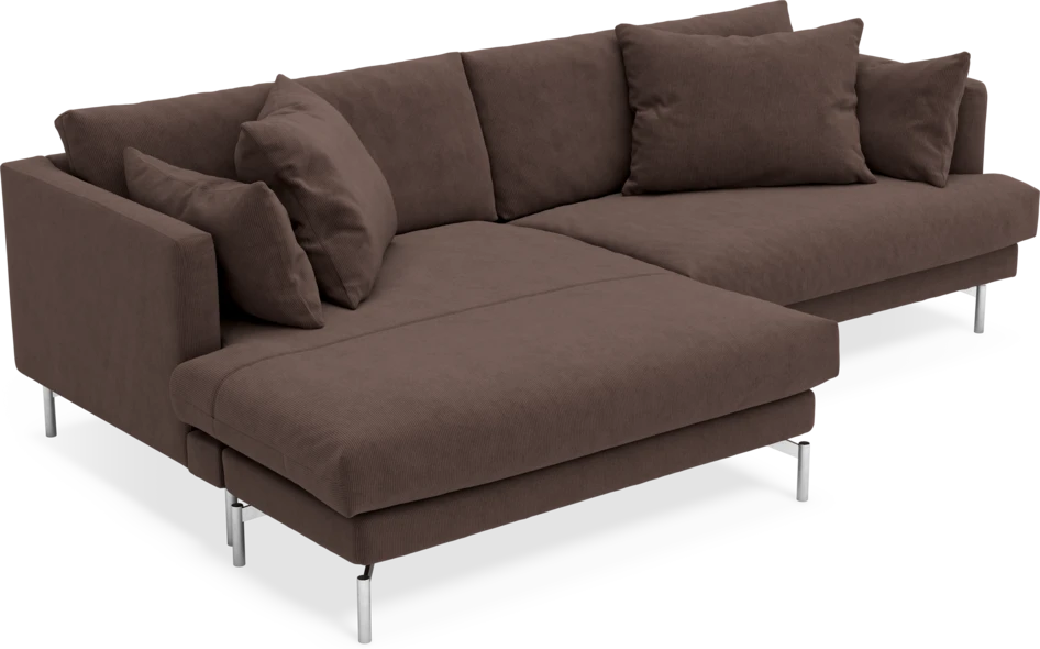 Harper - 4-sits med schäslong XL vänster - Brun