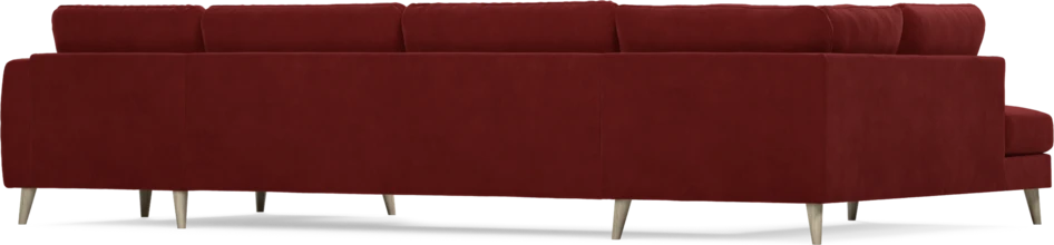 Bridge - 3-sits soffa med divan vänster och schäslong höger - Röd