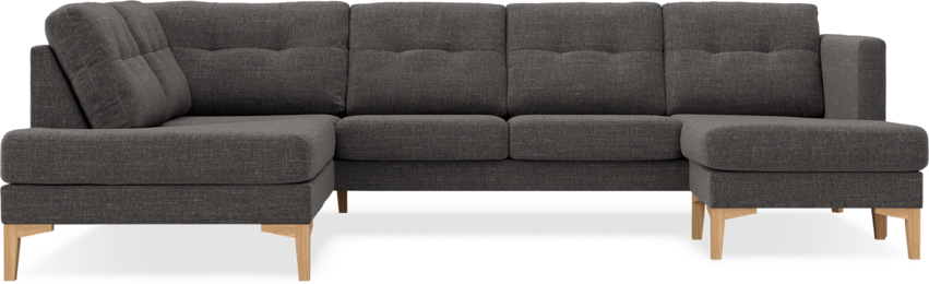 Rio - 3-sits soffa med divan vänster och schäslong höger - Grå