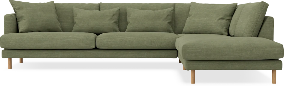 Harper - 3-sits soffa med divan höger - Grön