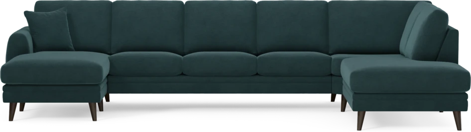 Eden - 3-sits soffa med schäslong vänster och divan höger - Blå