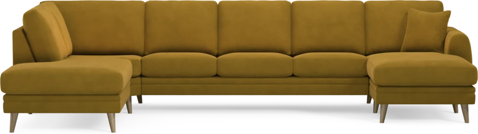 Eden - 3-sits soffa med divan vänster och schäslong höger - Gul