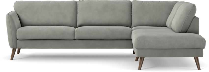 Bridge - 3-sits soffa med divan höger - Grå