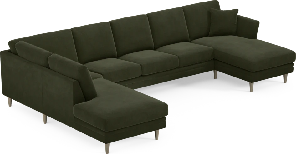 Eden - 3-sits soffa med divan vänster och schäslong höger - Grön