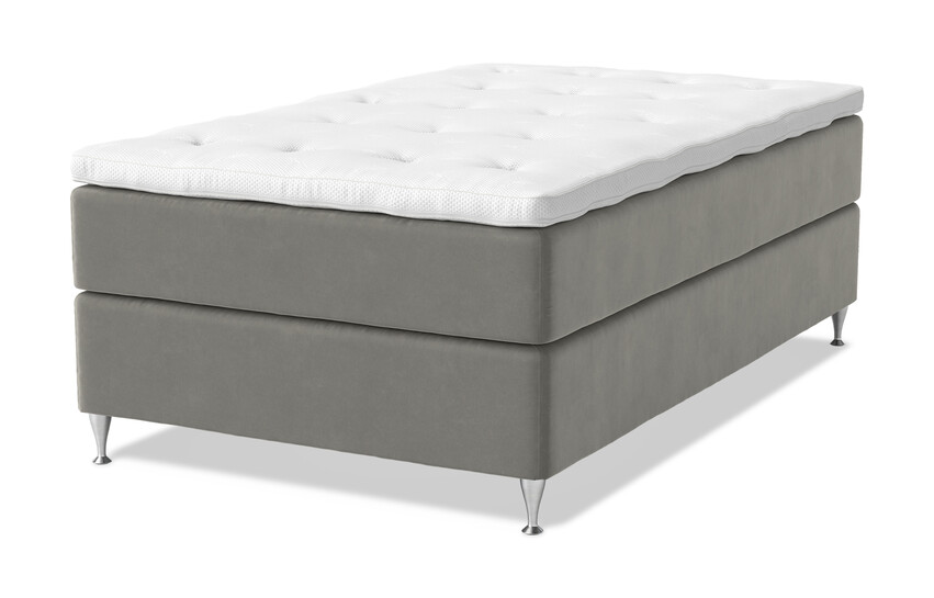 Dream Delux - Kontinentalsäng, enkelsäng med bäddmadrass Sleep Delux vit - Grå