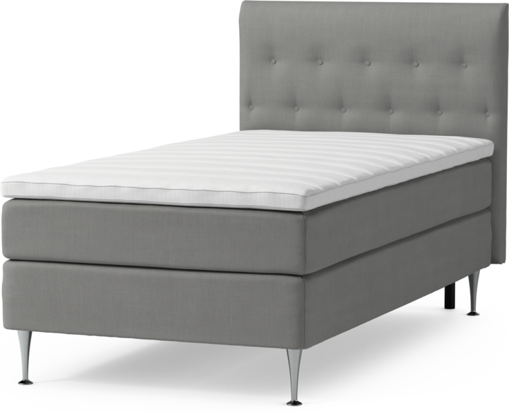 Roma Family - Kontinentalsäng, enkelsäng med bäddmadrass och sänggavel låg pikerad, B 105-140