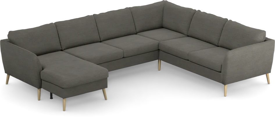 County - Hörnsoffa, 3+2-sits med schäslong vänster - Grå