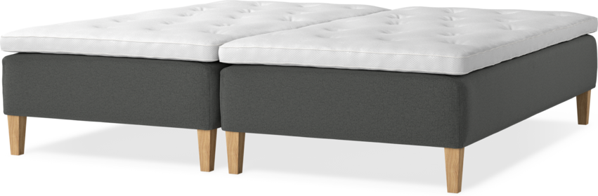 Delux Sense - Ramsäng, dubbelsäng med bäddmadrass - Grå