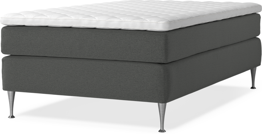 Delux Sense - Kontinentalsäng, enkelsäng 120 cm med bäddmadrass - Grå