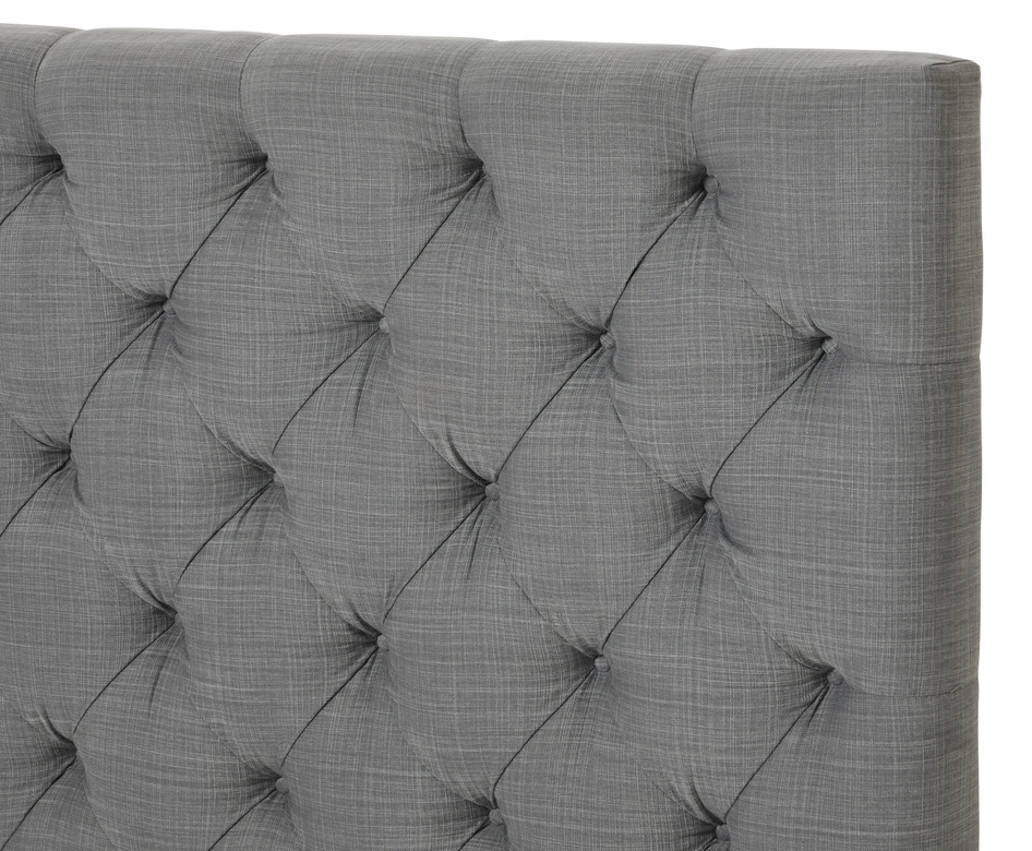 Avon L pikerad, låg - Sänggavel, B 90-140 cm - Grå