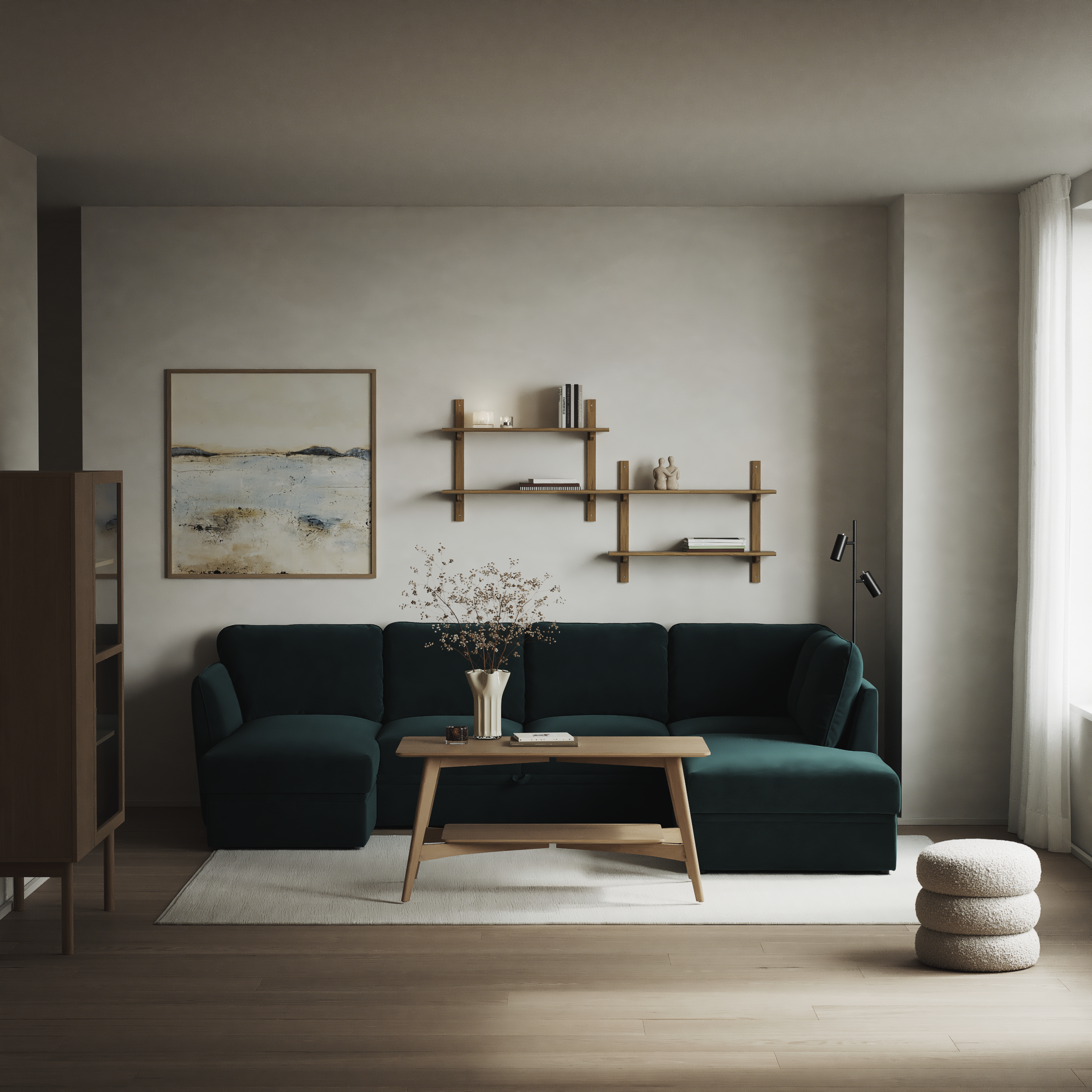 Öland - Bäddsoffa med schäslong vänster och divan höger - inspiration