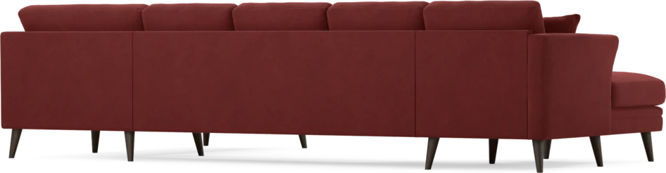 Eden - 3-sits soffa med schäslong vänster och divan höger - Röd