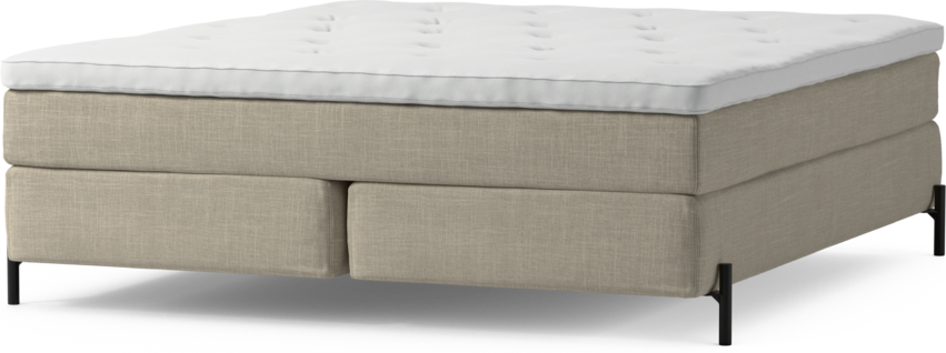 Delux Sense - Kontinentalsäng, dubbelsäng med bäddmadrass och sängben - Beige