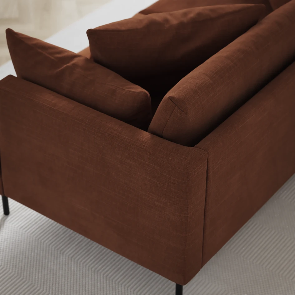 Harper - 3-sits soffa med divan vänster - Orange