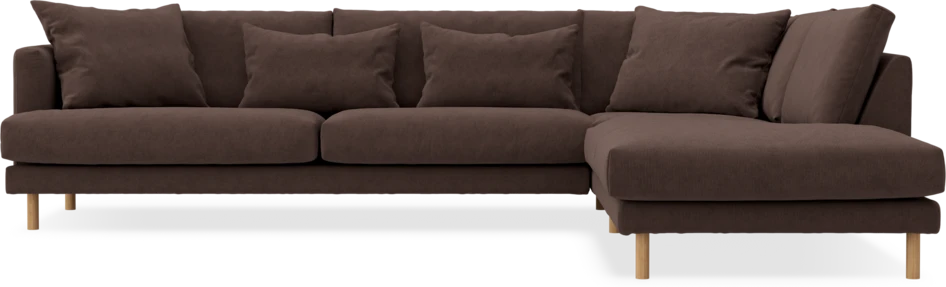 Harper - 3-sits soffa med divan höger - Brun