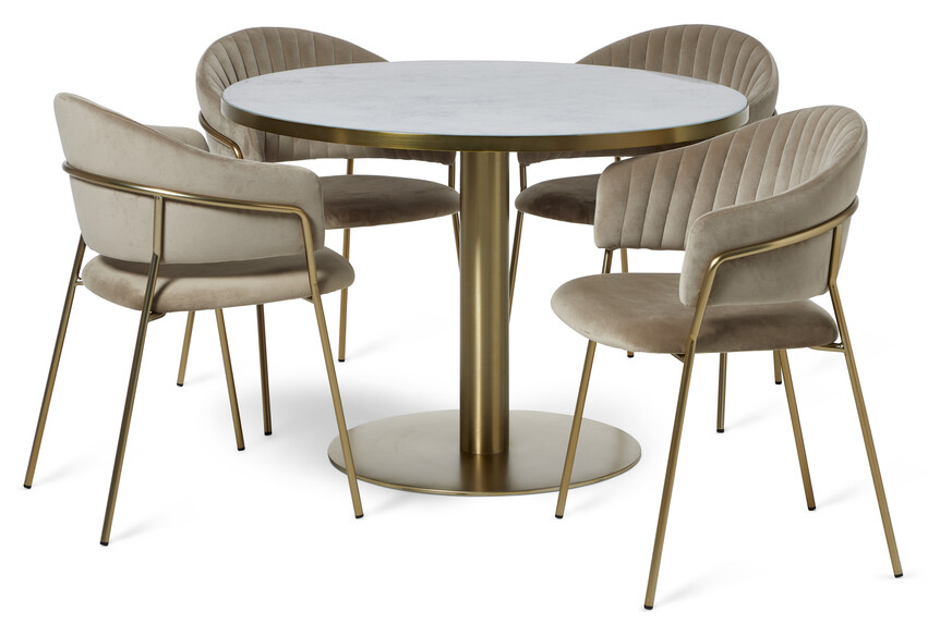 Stephanie - Matgrupp med 4 karmstolar Sharon - Beige