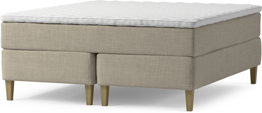Delux Exclusive - Kontinentalsäng, dubbelsäng med bäddmadrass och sängben - Beige