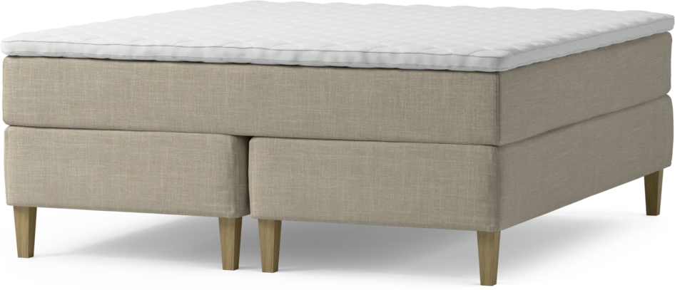 Delux Exclusive - Kontinentalsäng, dubbelsäng med bäddmadrass och sängben - Beige