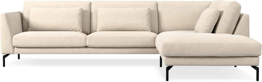 Willow - 3-sits soffa med divan höger, fast klädsel - Beige