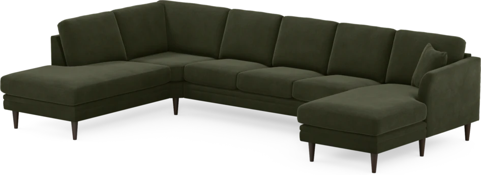 Eden - 3-sits soffa med divan vänster och schäslong höger - Grön