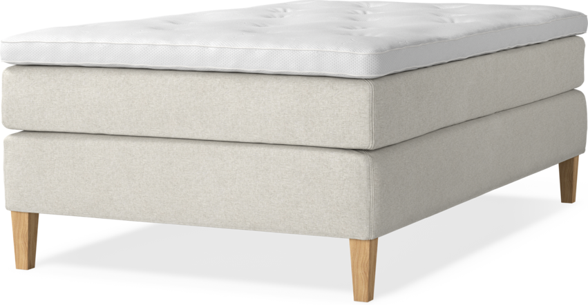 Delux Sense - Kontinentalsäng, enkelsäng 120 cm med bäddmadrass - Beige