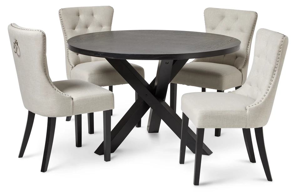 Savona - Matgrupp med 4 stolar Estelle - Beige