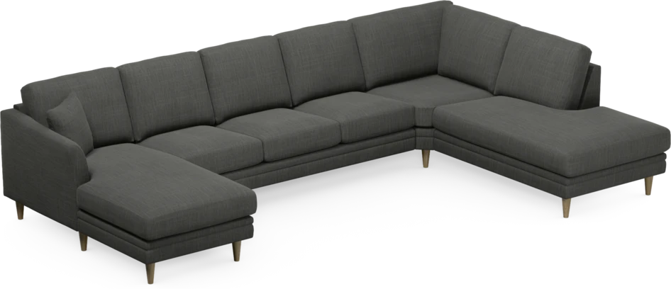 Eden - 3-sits soffa med schäslong vänster och divan höger - Grå