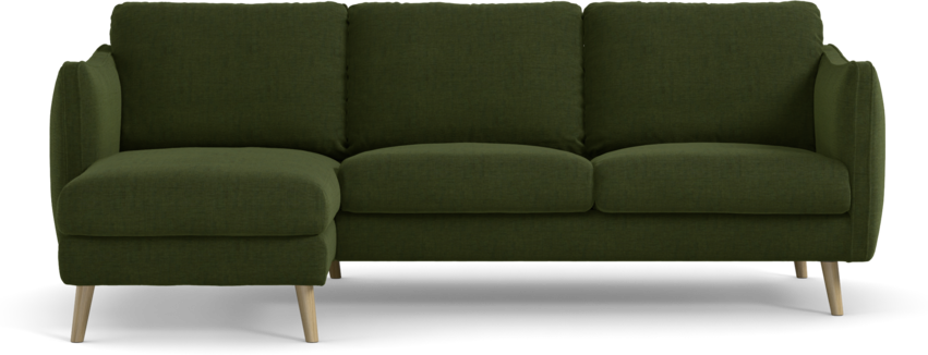 Madison Lux - 2-sits soffa med schäslong vänster - Grön