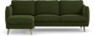 Madison Lux - 2-sits soffa med schäslong vänster - Grön
