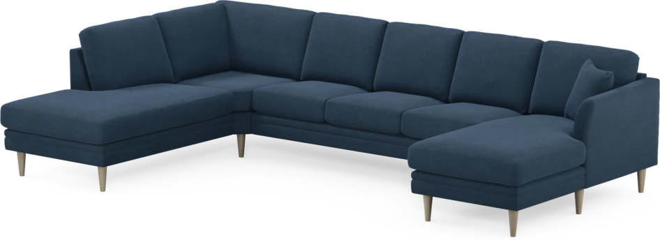 Eden - 3-sits soffa med divan vänster och schäslong höger - Blå