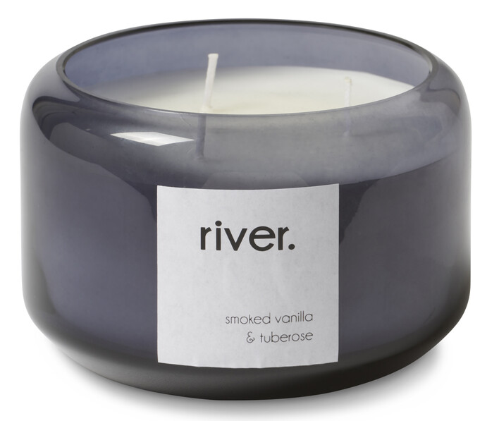 River - Doftljus, H 8 cm, brinntid 25 h - Grå