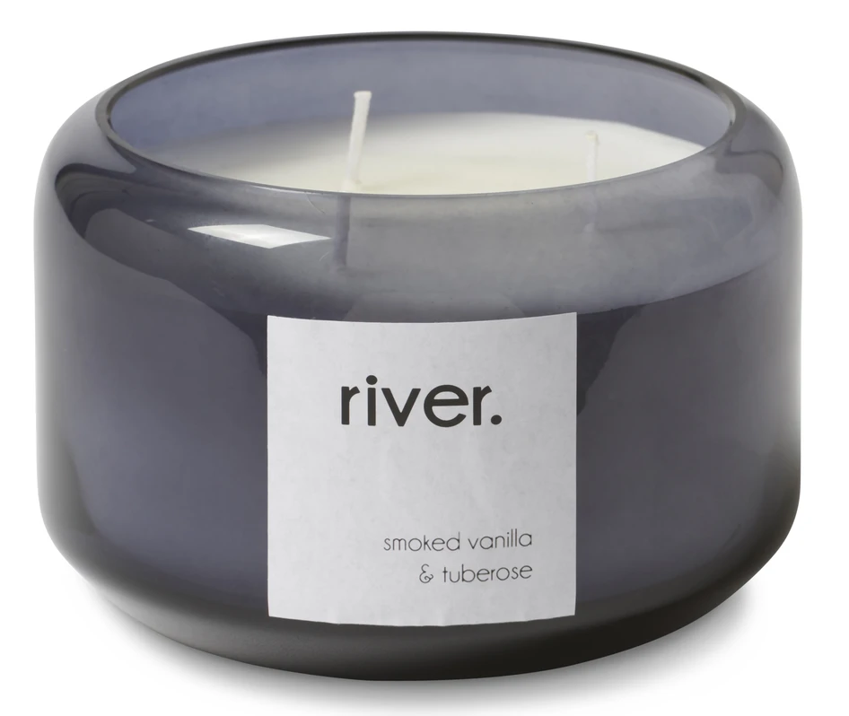 River - Doftljus, H 8 cm, brinntid 25 h - Grå