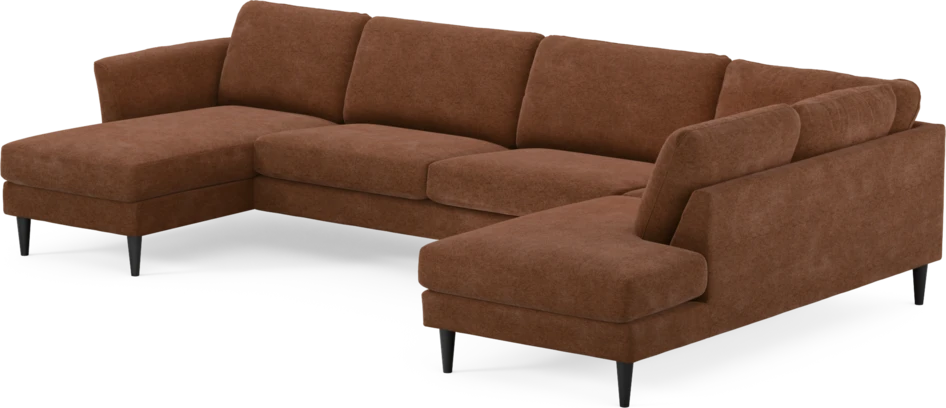 Bridge - 3-sits soffa med schäslong vänster och divan höger - Orange