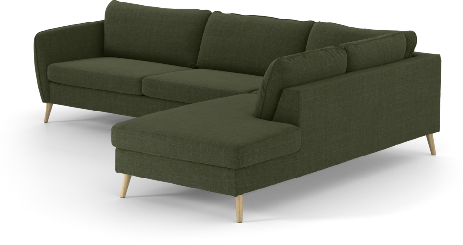 County - 2,5-sits soffa med divan höger - Grön