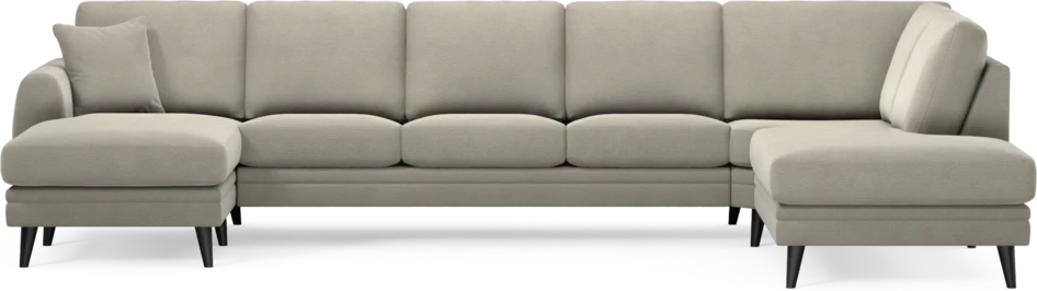 Eden - 3-sits soffa med schäslong vänster och divan höger - Brun