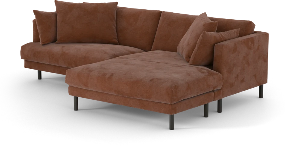 Harper - 4-sits med schäslong XL höger - Orange
