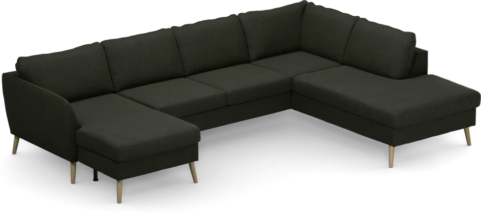 County - 3-sits soffa med schäslong vänster och divan höger - Grön