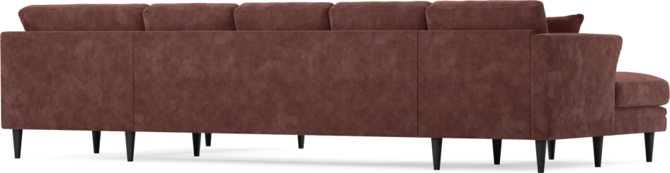 Eden - 3-sits soffa med schäslong vänster och divan höger - Röd