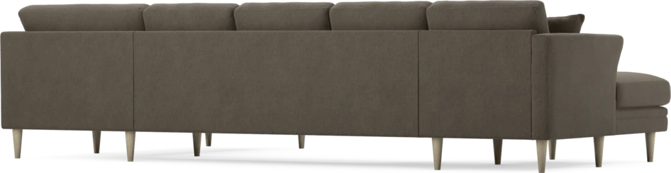 Eden - 3-sits soffa med schäslong vänster och divan höger - Brun