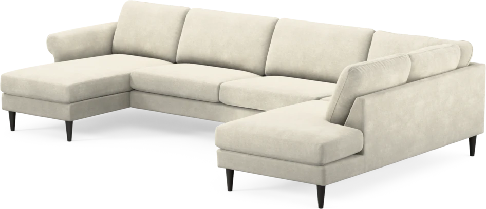 Bridge - 3-sits soffa med schäslong vänster och divan höger - Vit