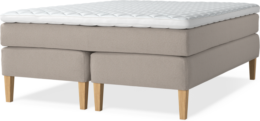 Delux Sense - Kontinentalsäng, dubbelsäng med bäddmadrass - Beige