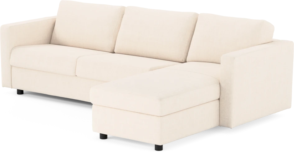 Lindö - Bäddsoffa 2,5-sits med schäslong, vändbar - Vit