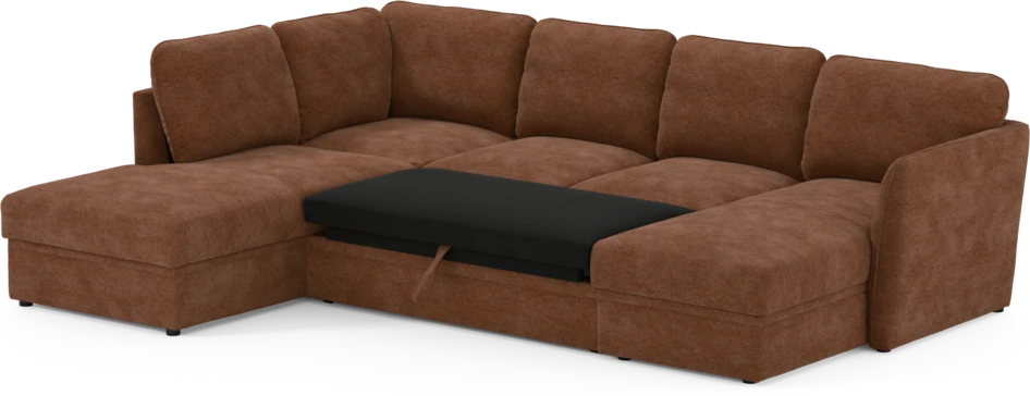 Öland - Bäddsoffa med divan vänster och schäslong höger - Orange
