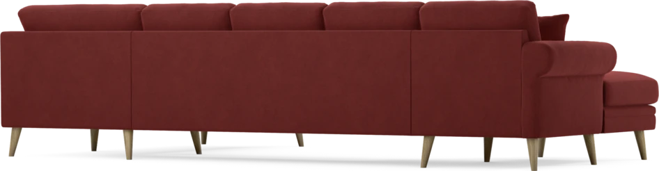 Eden - 3-sits soffa med schäslong vänster och divan höger - Röd